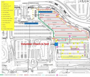 map of parking lot at Mall of America